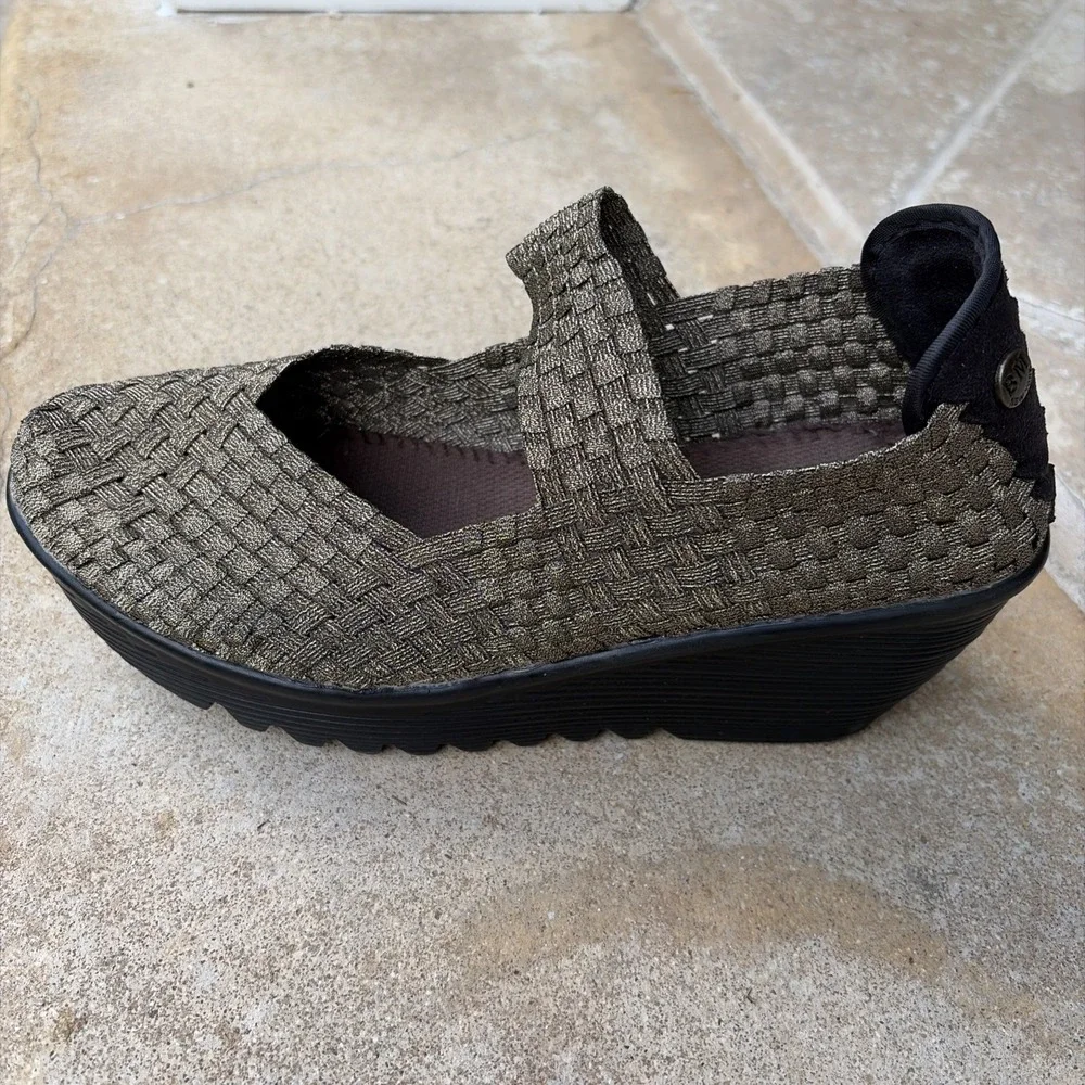 Bundle Bernie Mev Lulia Bronze + Brown/Black Wedge Mary Jane Shoes 39/8.5